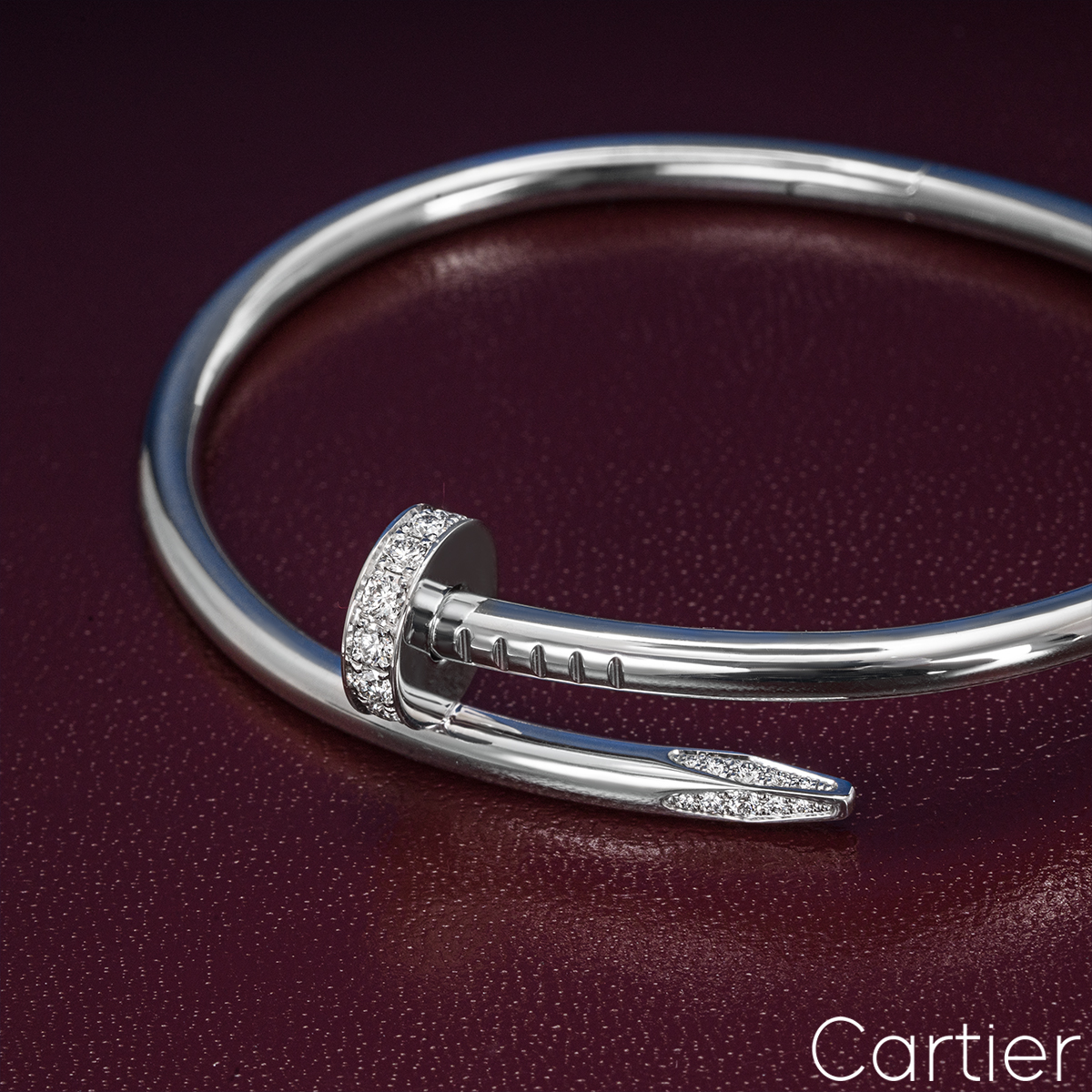 Cartier White Gold Diamond Juste Un Clou Bracelet Size 19 B6048719 ...